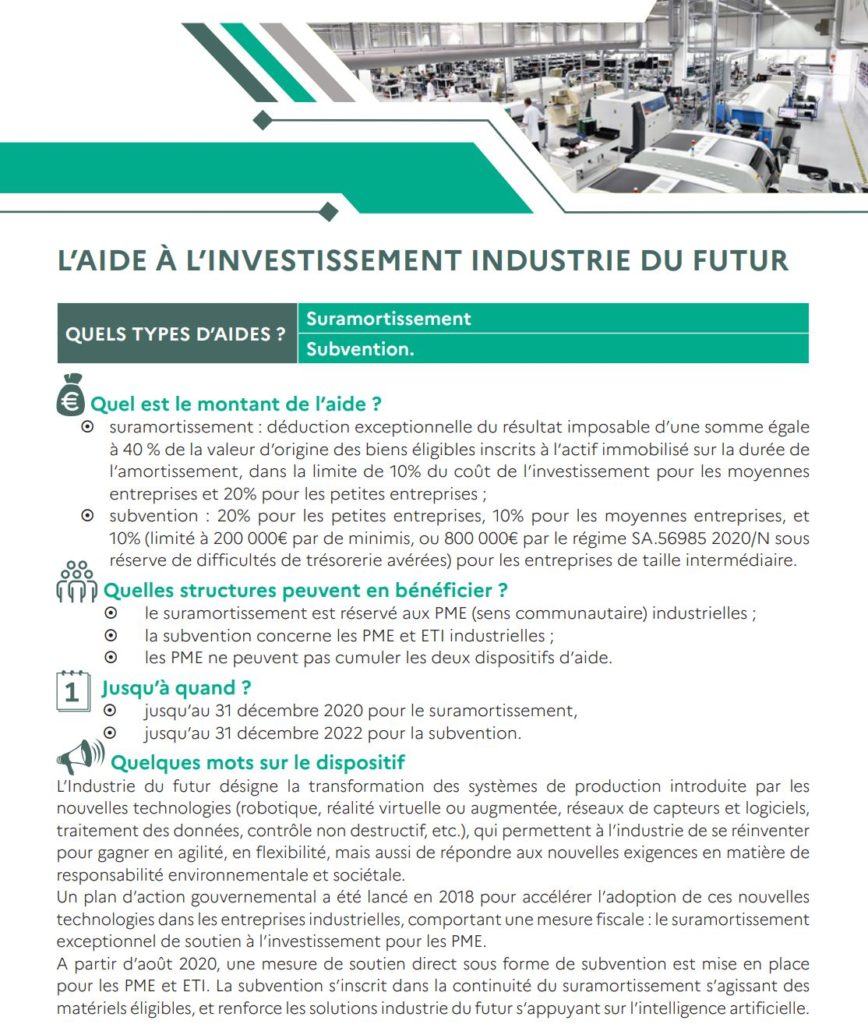 Aide à l'investissement de l'Etat